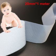 20mm(0.78 ")* 1 mètre blanc/noir crochets et boucles Super doux bébé couche-culotte respectueux de la peau bricolage vêtements auto-adhésif attache ruban