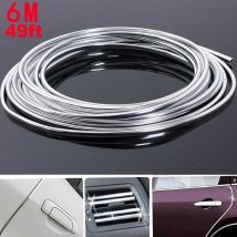 Protecteur de garniture de moulage en PVC | Bande en U de 6m chromée, protection-bordure de porte de voiture, décor en PVC