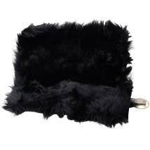 Noir Faux peau de mouton siège de voiture maison coussin housse de coussin de fourrure tapis