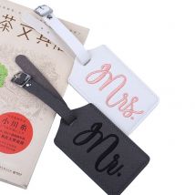 1Pc Couple amant Mr & Mrs étiquette de broderie étiquette de bagage en polyuréthane valise sac voyage accessoires nom ID adresse mariage VIP étiquette