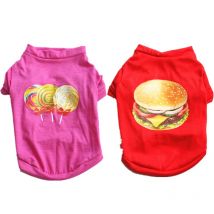 Gilet pour animaux de compagnie pour petit chien chat coton T-shirt printemps été tissu chiot Costume mignon sucette Hamburger vêtements Blouses animaux de compagnie