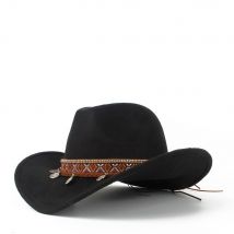 Chapeau de Cowboy occidental pour femmes, casquette de Jazz, à bord enroulé, élégante dame, fascine, Outblack, Sombrero Hombre, taille 56-58,