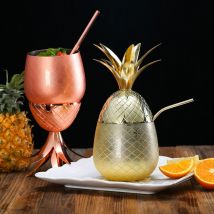 Ananas Becher/Becher Edelstahl Silber Rose Gold Cocktail Saft Trinken Tassen Tassen Bar Spezielle Trinken Utensilien