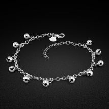 Nouvelle offre spéciale femmes 925 en argent Sterling cheville minimaliste 12 cloche cheville Bracelet son cheville été bijoux Pulseira