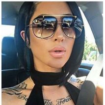 HBK lunettes de soleil à grande monture pour femmes | Lunettes de soleil UV400 de rétro, lunettes de soleil à grande monture et de styliste pour femmes