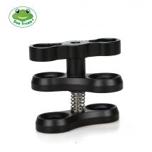 Pince à rotule en alliage d'aluminium de gens de mer support à deux sections support de plongée accessoire essentiel combinaison de lumière pince fixe