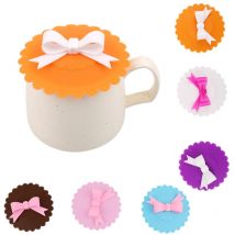 1Pc 10cm nœud papillon Anti-poussière Silicone thé tasse couverture décoratif cuisine Drinkware accessoires étanche café joint couvercle capuchon