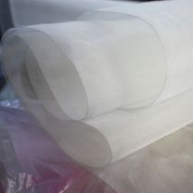 Tissu organza en soie pure blanche naturelle, voile transparent yashmak pour robe de mariée, 50cm x 108cm