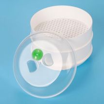 Double cuiseur vapeur en plastique | Four à micro-ondes, cuiseur vapeur rond