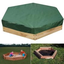 Couvertures hexagonales de bac à sable avec le cordon, couverture imperméable de bac à sable de Protection de poussière de tissu d'oxford pour la piscine extérieure de jardin à la maison