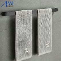Porte-serviettes en acier inoxydable 304 | Noir/brossé porte-serviettes de salle de bain, étagère à serviettes, porte-pantoufles