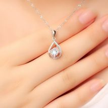 KOFSAC – colliers en argent pour femmes, classique, brillant, pendentif goutte d&#39;eau, bijoux tendance, d&#39;anniversaire, 925