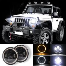 2x7 pouces projecteur Led phares Combo faisceaux Halo Eye pour Jeep pour Wrangler lampe à LED lumière LED ampoule ampoules lampe frontale