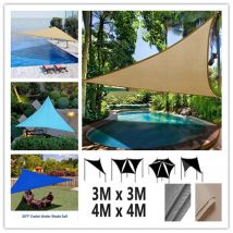 Voile d'ombrage triangulaire étanche 3x3m 4x4m, Protection solaire d'extérieur, jardin, Patio, piscine