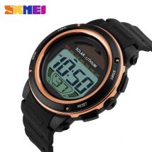 SKMEI LED numérique sport montres hommes énergie solaire résistant aux chocs montre chronographe 50M résistant à l'eau montres 1096