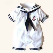 Combinaison col de marin manches courtes | Bébé garçon, combinaison-pantalon