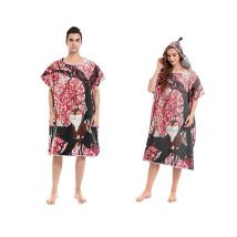 Robe de plage en microfibre imprimé chat, Robe à capuche, Poncho, serviette de bain pour adultes, peignoir de plage, vêtements de plage