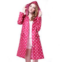 Kocotree Dot Lady Poncho femmes extérieur voyage imperméable à l'eau avec capuche pour femmes vêtements de pluie filles longue veste de pluie