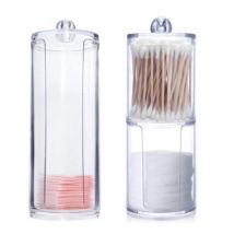 Cloche multifonctionnelle, organiseur double niveau pour produits cosmétiques coton avec stockage multiforme en option