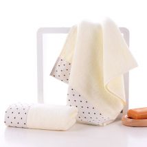 Jacquard à pois ruban serviette épaissir pur coton serviette coton foncé 100% coton 35x75cm visage serviette adultes essuie-mains