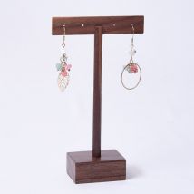 noir noyer t-forme solide bois boucles d'oreilles présentoir boucles d'oreilles présentoir bijoux présentoir