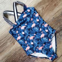 3-14 ans filles maillot de bain flamant rose enfants une pièce maillot de bain maillots de bain dos croisé fille maillot de bain Monokini