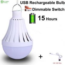 BEYLSION-ampoule E27, Rechargeable, lumière à intensité réglable d'urgence, Rechargeable par USB, 12W, 20W, 30W, 50W, 80W, pour le Camping, éclairage extérieur et maison, LED
