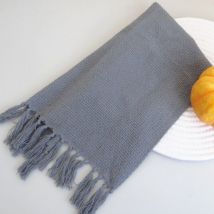 Serviettes de Table en pur coton, serviettes de Table, pampilles, serviettes de thé, gaufres, tapis à pain pratiques faits à la main, 2 pièces