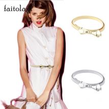 Ceintures à nœud papillon élastique pour femmes | Robe femmes, argent, doré, ceinture extensible, ceinture, slim, ceinture, élastique
