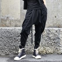 EWQ / automne pantalon personnalité pantalons décontractés pour homme cordon ruban Hip Hop pantalon mâle et Famale 9Y17701