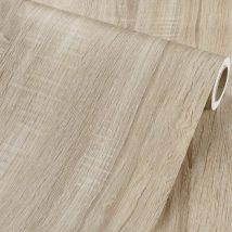 GLOW4U papier peint mural vinyle | Autocollant auto-adhésif en bois clair, peler et coller, pour meubles en bois, pour étagère, revêtement de porte