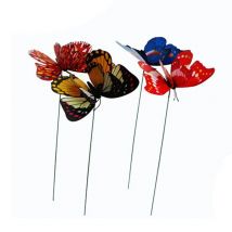 Papillon artificiel décorations de jardin Simulation papillon piquets cour plante pelouse décor faux papillon couleur aléatoire