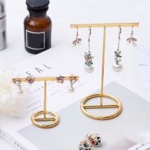2x boucles d'oreilles présentoir or boucles d'oreilles présentoir t-forme boucles d'oreilles vitrine doré grand & petit