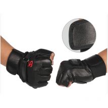 Gants de musculation pour hommes, 1 paire, entraînement de sport et Fitness, cuir synthétique polyuréthane noir, , bracelet de poignet