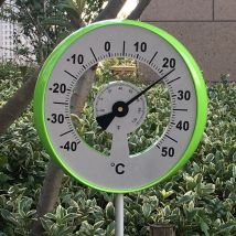 Usine directe sucette classique | métal C/F extérieur jardin ferme thermomètre pour serre avec tige métallique