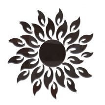 Noir soleil fleur acrylique miroir Stickers muraux bricolage Art décoration murale Stickers muraux miroir autocollant mural décor à la maison salon
