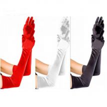 Gants de mariage en Satin pour femmes, longs, doigt, danse de fête de mariée