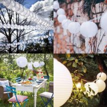 30 pièces 4 pouces-12 pouces Papier blanc Lanterne chinois Lanterne Papier Lampion fête de mariage Halloween événement de noël suspendus décor