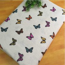 Toile en coton lin imprimé papillon, tissu à coudre bricolage Patchwork, matériel de couture Telas artisanal