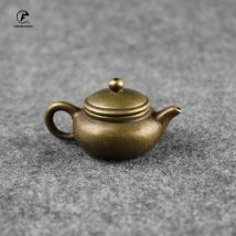 Antique cuivre mini bout des doigts bouilloire théière poche brûleur d'encens rétro en laiton thé animal de compagnie décorations pour la maison accessoires ornement de bureau