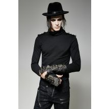 Gants en cuir PU pour hommes | Réchauffe-bras uniques, manchettes hommes Rivet boucle métallique décoration, gants en cuir PU, tenue de fête