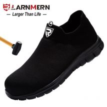 LARNMERM hommes chaussures de sécurité chaussures de travail pour les femmes en acier orteil léger respirant entrepôt Construction protection chaussure