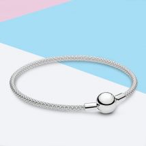 plus récent argent Moments de charme maille Bracelet 925 en argent Sterling Clip Bracelet et Bracelet pour les femmes de luxe bijoux