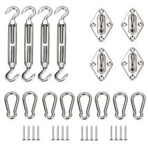 Kit de quincaillerie en acier inoxydable M6 pour pare-soleil de jardin, accessoires de fixation de voile d&#39;ombrage