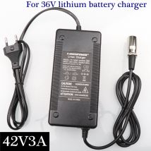 42V 3A chargeur de vélo électrique 36V chargeur de batterie au Lithium batterie au Lithium prise 3P XLR connecteur de