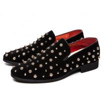 offre spéciale hommes mocassins confortables strass Rivet pointu hommes chaussures formelles hommes de mariage chaussures plates grande taille 38-48