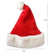 Chapeau de noël en peluche de supérieure pour adultes grand chapeau de noël en peluche chapeau de père noël rouge pour hommes et femmes