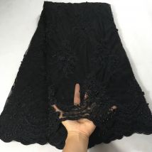 Tissu en dentelle perlée suisse dentelle | Tissu africain, noir, blanc, dentelle, supérieure, français,