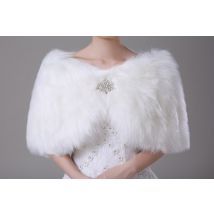 Broche en cristal en fausse fourrure, col de mariage, écharpe de mariage,