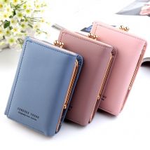 Mignon Portefeuille femme Mini Pochette En Cuir PU Triple Crédit Porte-Carte Porte-Monnaie